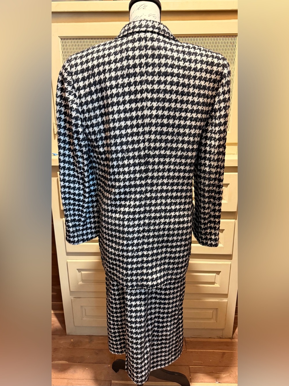 NWT VTG Escada Wool Houndstooth Skirt Suit Set Blazer 38 Skirt 40 - Picture 3 of 7